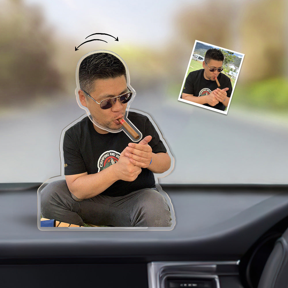 Custom Photo Automatic Shaking Head Ornament Personalized Car Dashboard Decoration Home Desktop Ornament - GiftLabuk