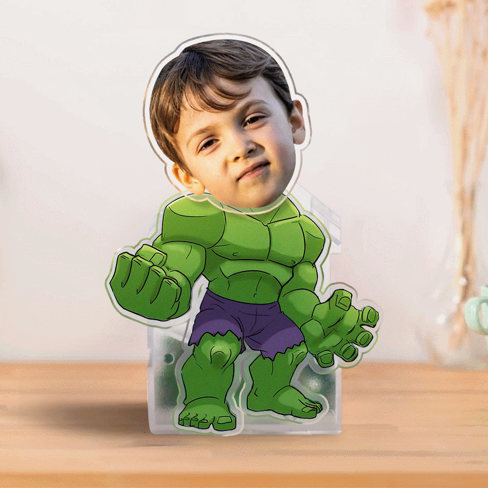 Custom Face Shaking Head Ornament Personalized Hulk Car Dashboard Decoration Home Desktop Ornament - GiftLabuk