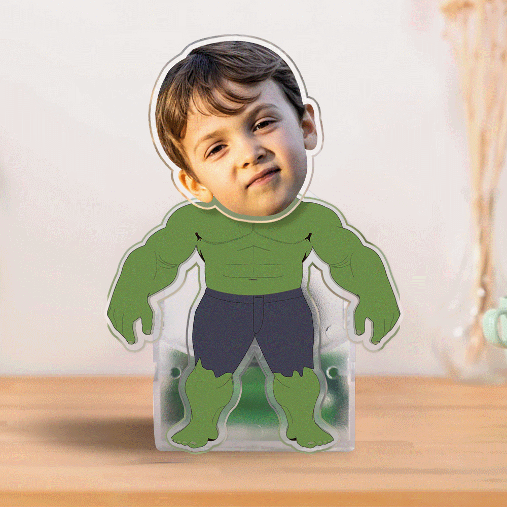 Custom Photo Shaking Head Ornament Personalized Hulk Car Dashboard Decoration Home Desktop Ornament - GiftLabuk