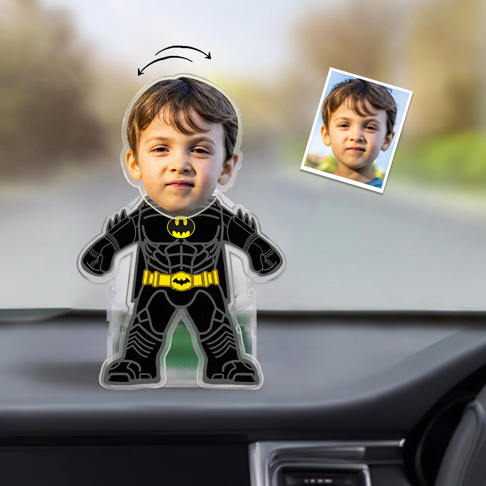 Custom Face Batman Shaking Head Ornament Personalized Car Dashboard Decoration Home Desktop Ornament - GiftLabuk