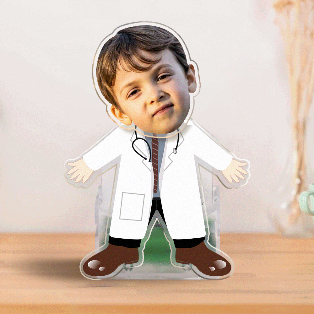Custom Face Doctor Shaking Head Ornament Personalized Car Dashboard Decoration Home Desktop Ornament - GiftLabuk