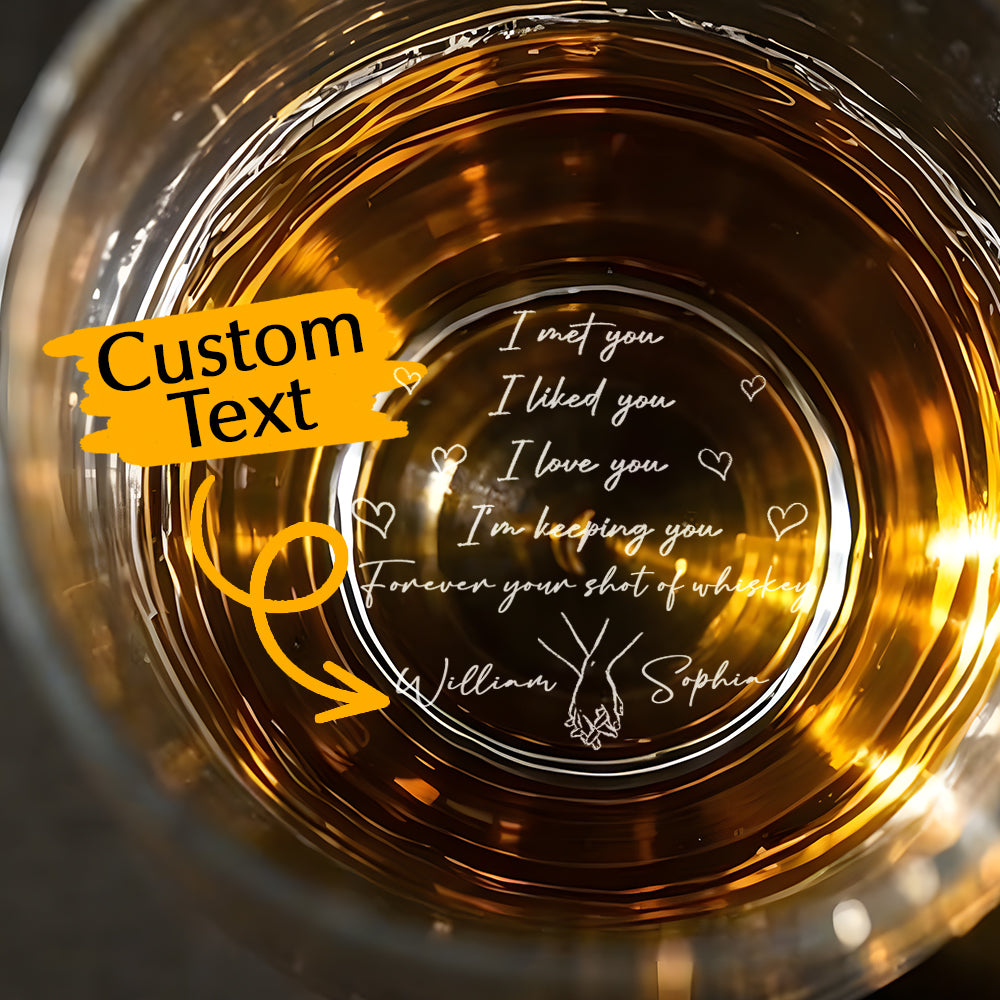 Personalized Whiskey Glass I Met You I Liked You I Love You 10oz Whiskey Glass Gift for Husband or Boyfriend - GiftLabca