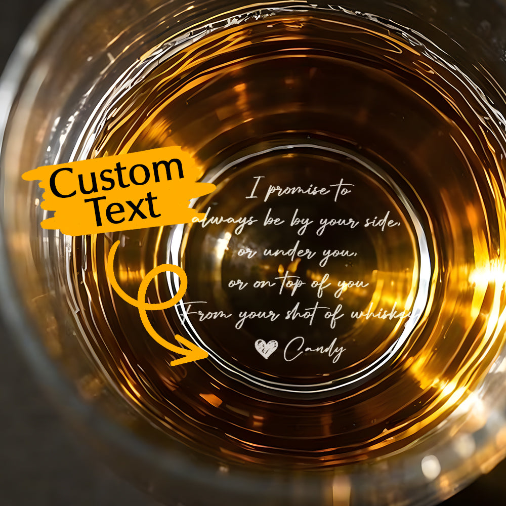 Personalized I Promise To Always Be By Your Side Whiskey Glass Gift for Husband or Boyfriend - GiftLabca