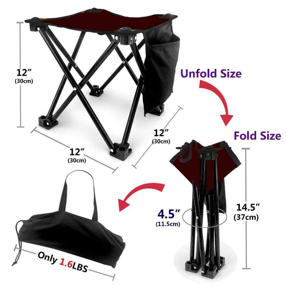 Folding Portable Camping Stool Outdoor Travel Beach Chair For Coffee - GiftLabca