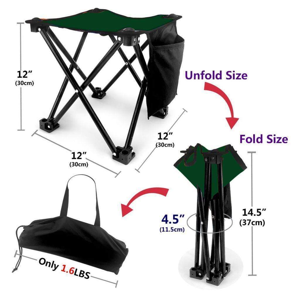 Folding Portable Camping Stool Outdoor Leisure Chair For Dark Green - GiftLabca