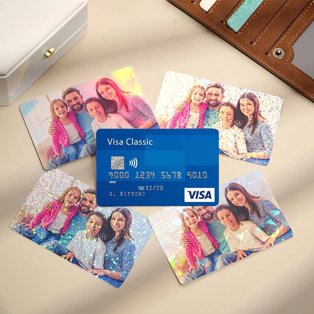 Custom Card Cover Your Photo Sticker Waterproof Card Cover Personalized Card Skin Set 4 Pieces in 1