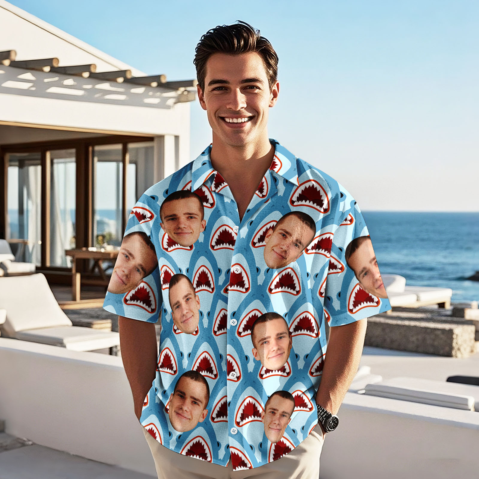 Custom Sharks Hawaiian Shirt Personalized Photo Hawaiian Shirts