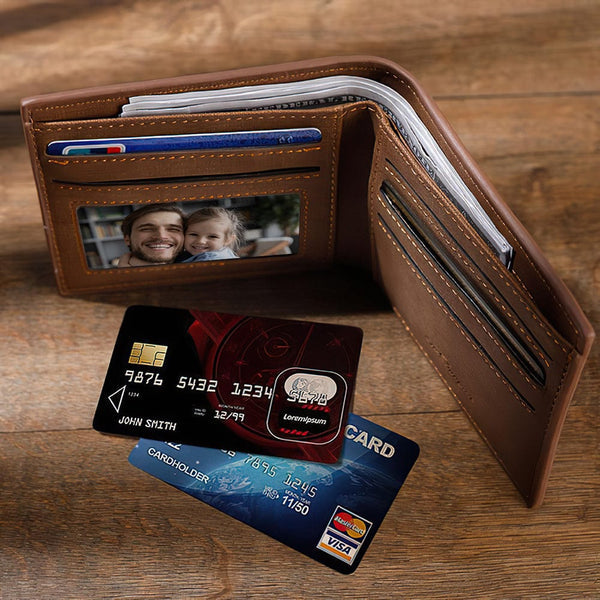 Custom Wallets Personalized Photo Wallet Gifts for Father's Day