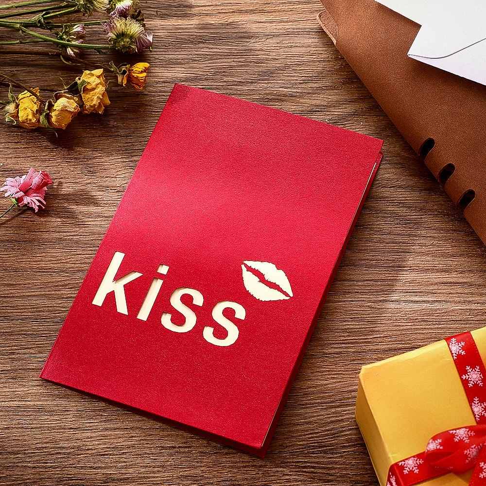 Kiss Pop Up Greeting Cards 3D Lips Gifts for Valentine's Day