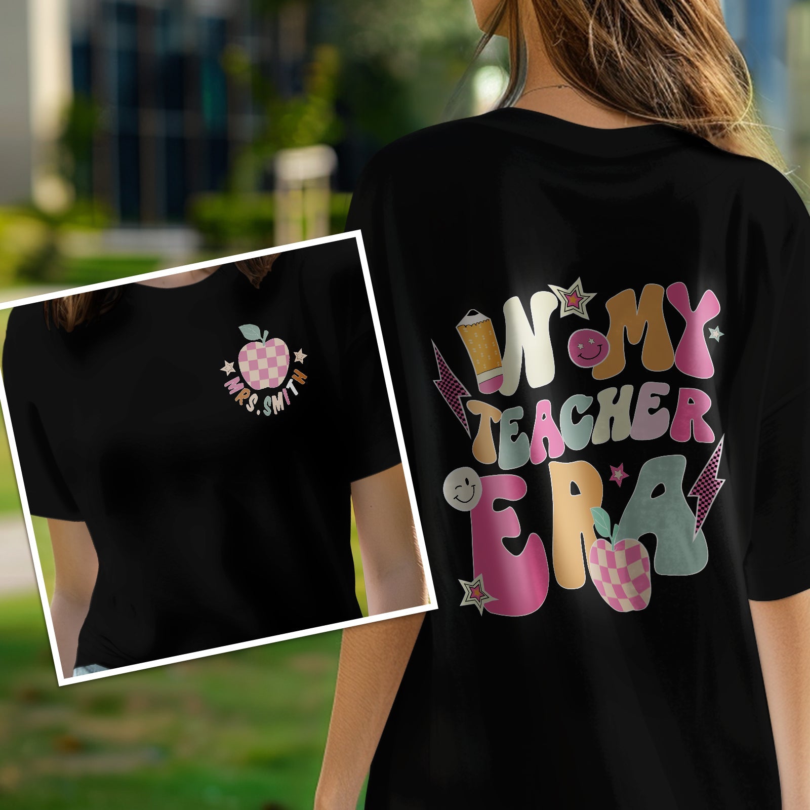 Personalized In My Teacher Era T-Shirt Teacher Custom Name Shirt Back to School Gifts - GiftLabca