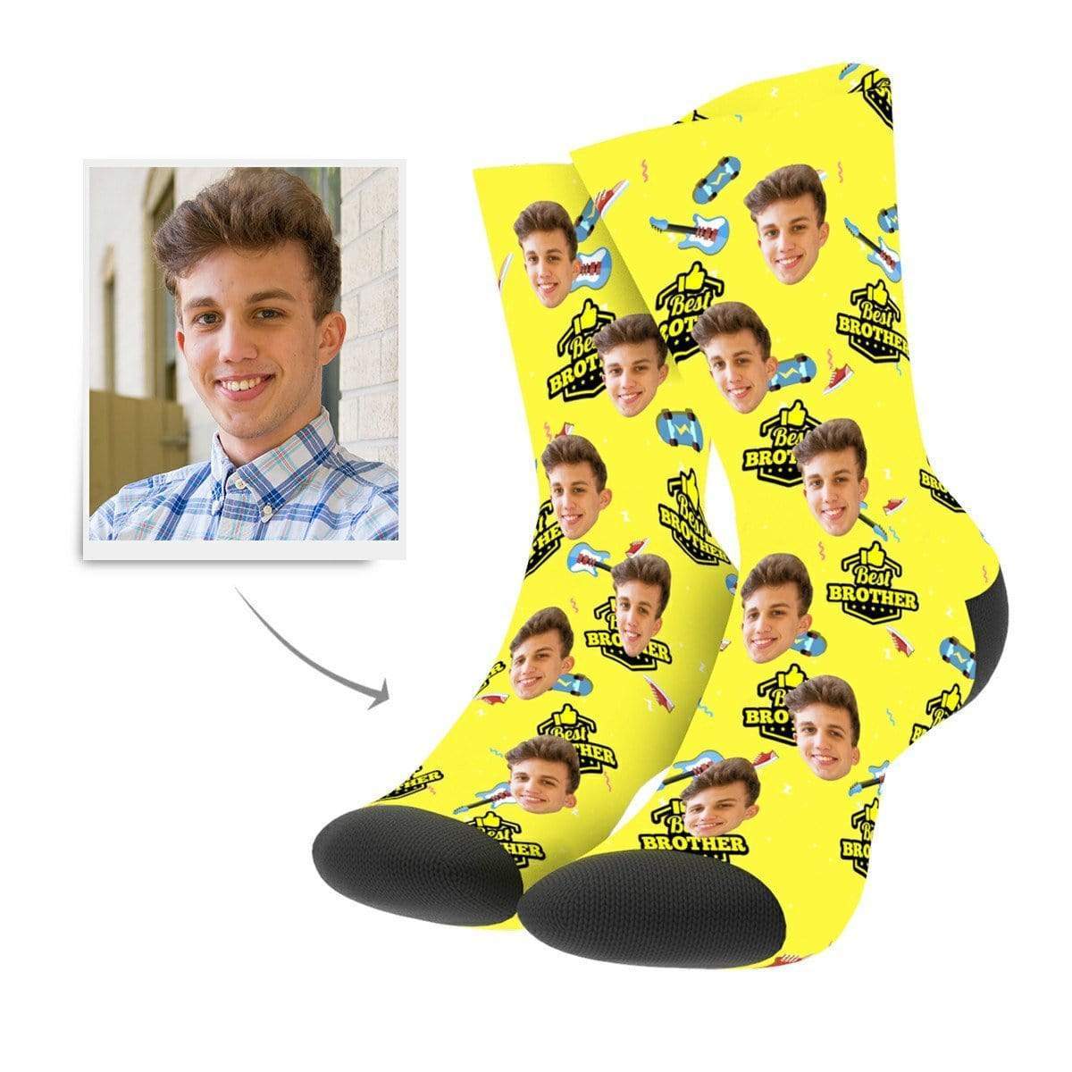 Personalized Photo Socks Brother Face Mash Socks - GiftLabca