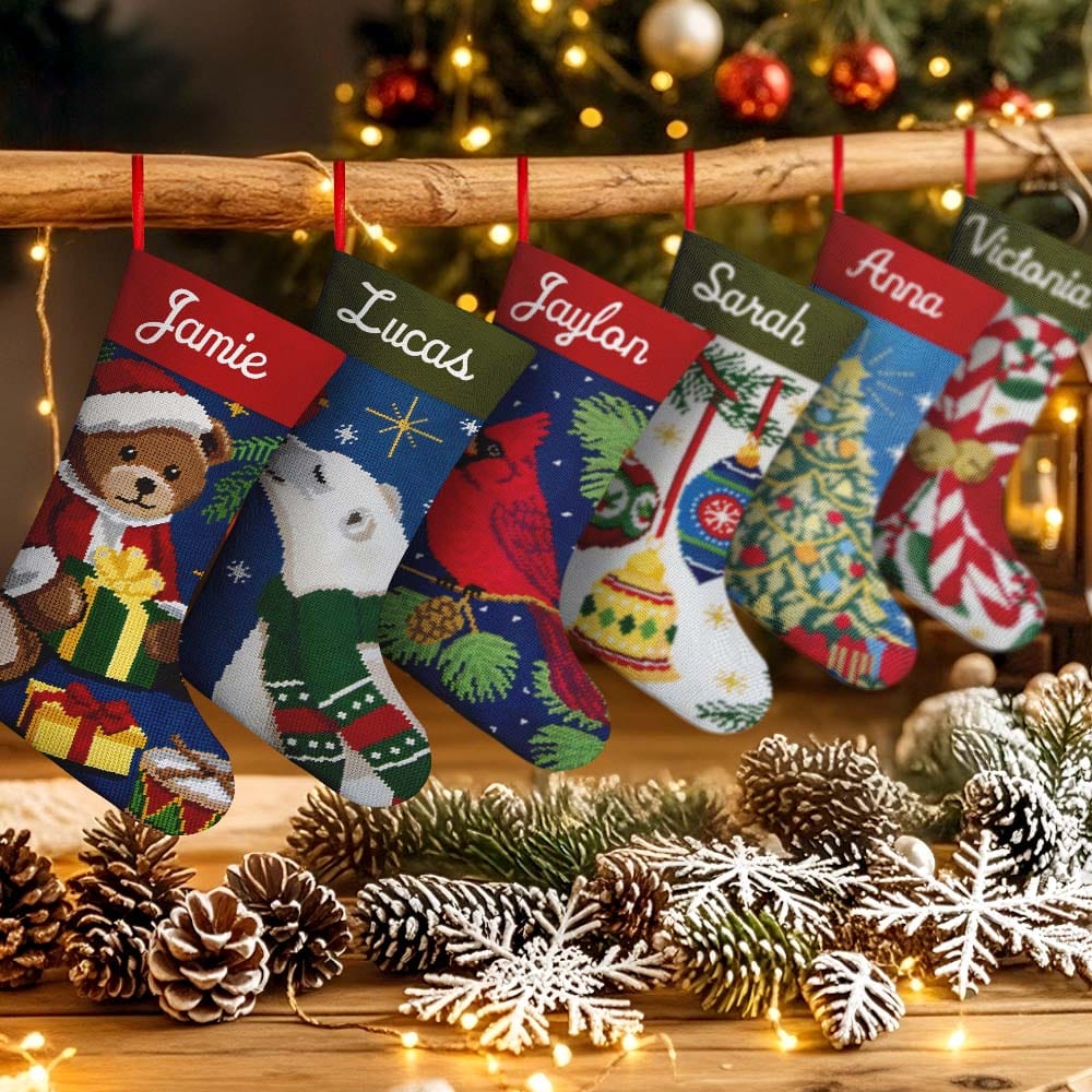 Custom Name Christmas Stockings Personalized Needlepoint Stocking Custom Name Christmas Stockings Christmas Gifts