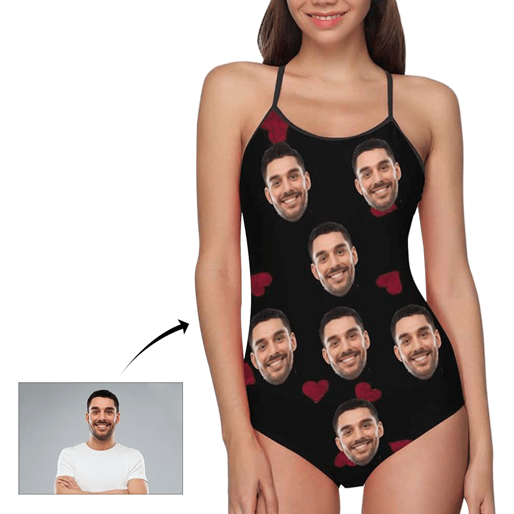 Personalized Face Swimsuit Photo Swimwear Custom Bathing Suit Summer Gift