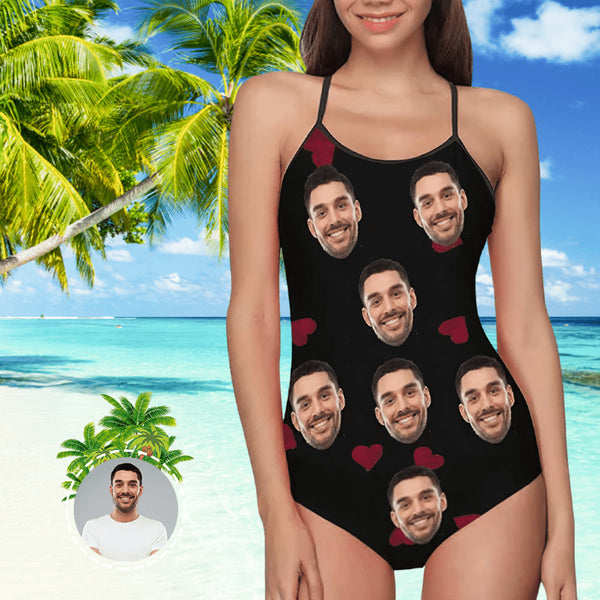 Personalized Face Swimsuit Photo Swimwear Custom Bathing Suit Summer Gift