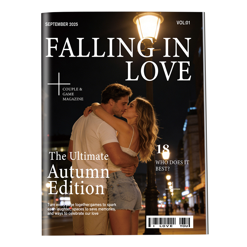 Personalized FALLING IN LOVE Magazine for Couples on Valentine's Day & Anniversary - GiftlabCA