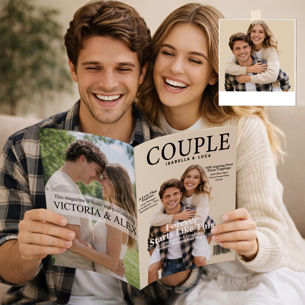Personalized COUPLE Magazine for Her on Valentine's Day & Anniversary - GiftlabCA
