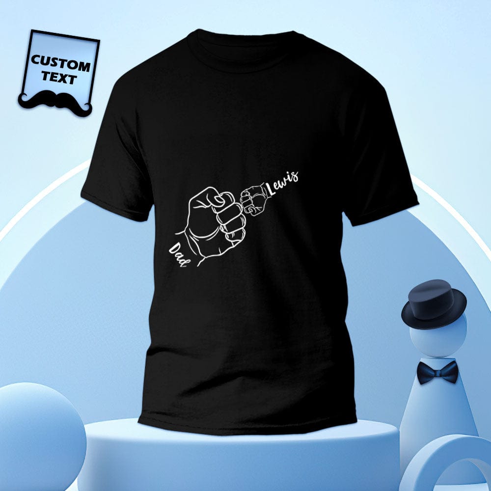 Custom Engraved T-Shirt Personalized Fist Bump T-Shirt Father's Day Gift
