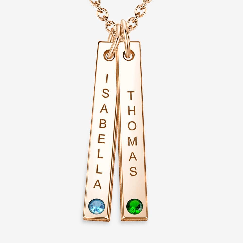 Best Friend Gift Personalized Birthstone Necklace with Two Names