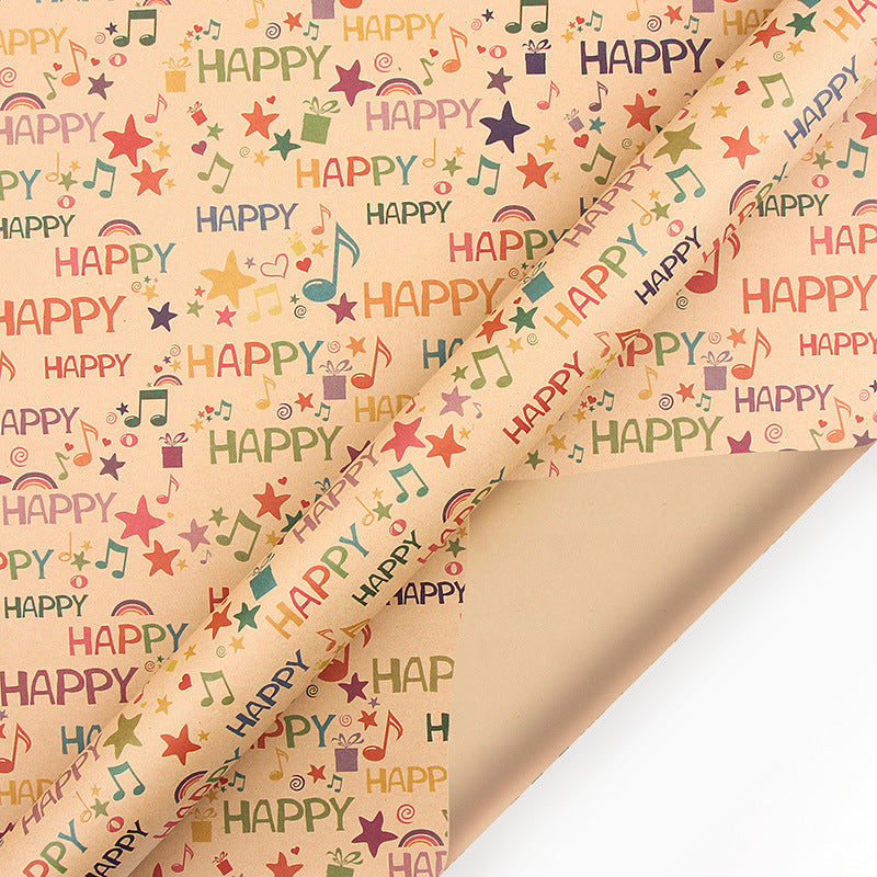 Gift Wrap Happy Musical Note Small Size - GiftLabca