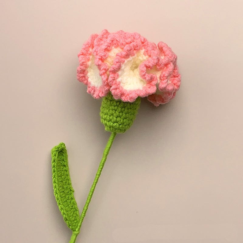 Carnation Crochet Flower Handmade Knitted Flower Gift for Her