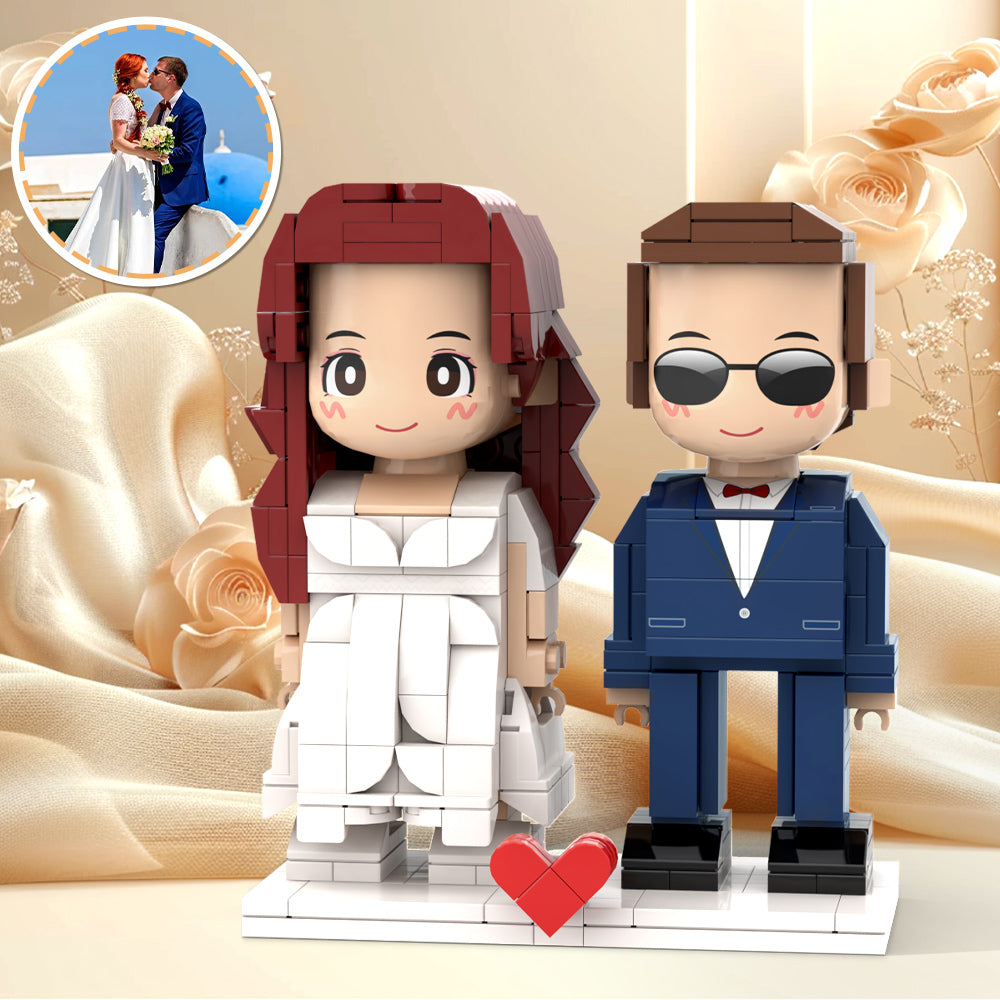 Duddu Brick Figures 2 Person Couple Gifts Custom Brick Figure For Loved Ones Perfect Gifts for Newly Married Couple Surprise Wedding Gifts