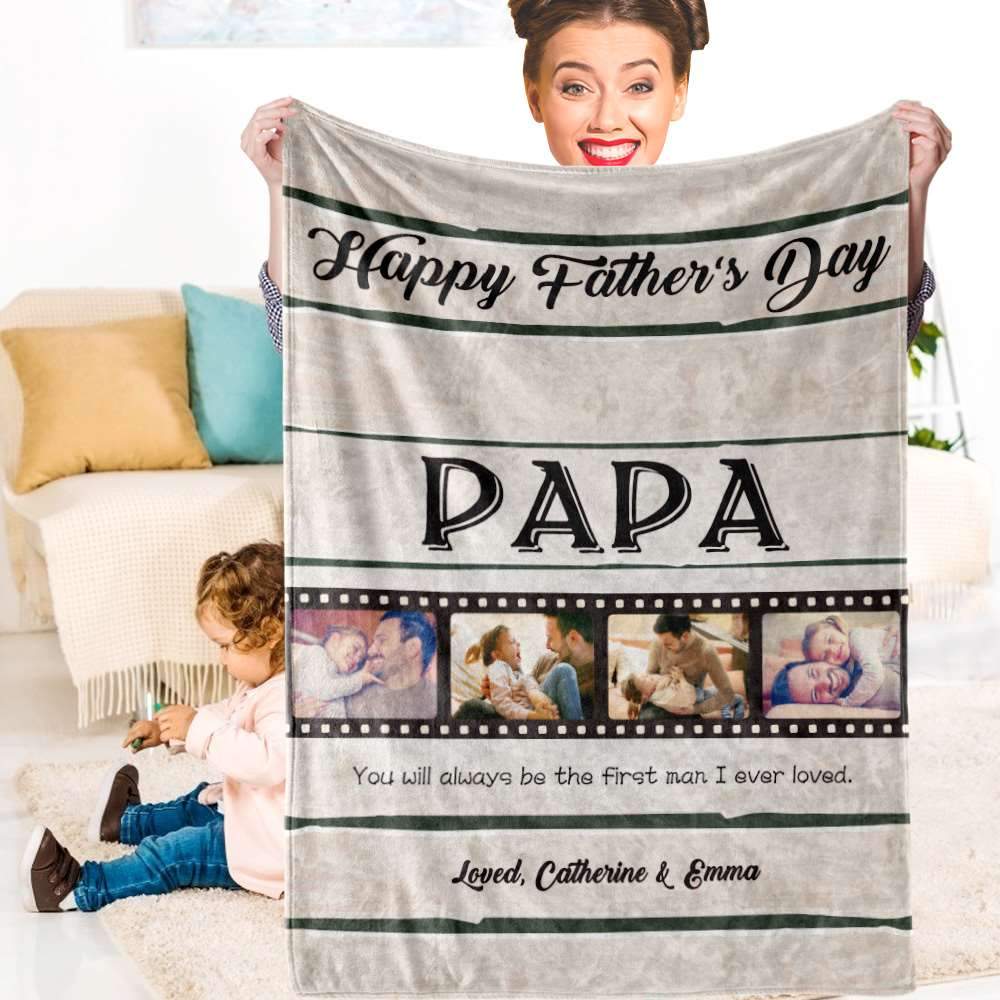 Custom Photo Blanket Fathers Day Gifts