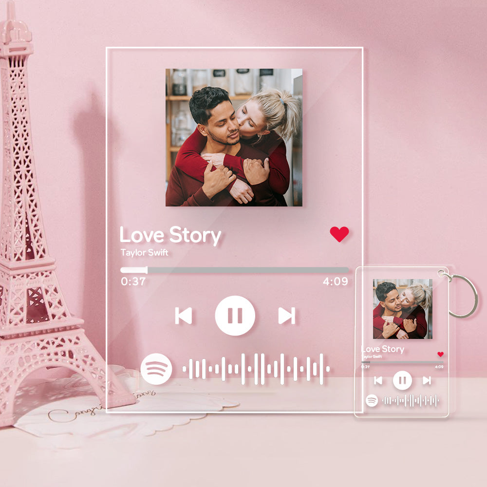 Valentine's Day Gifts Spotify Art Glass Album Cover Custom Music Plaque