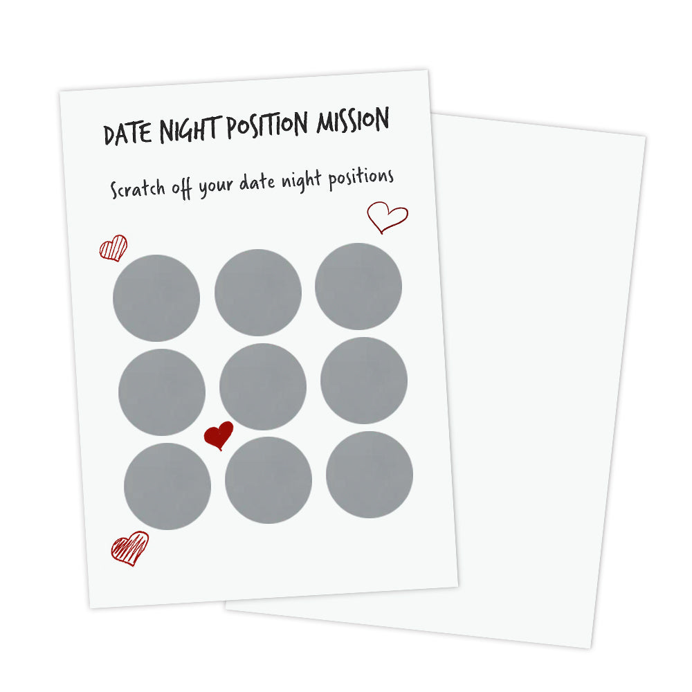 Date Night Positions Mission Scratch Off Cards for Couple