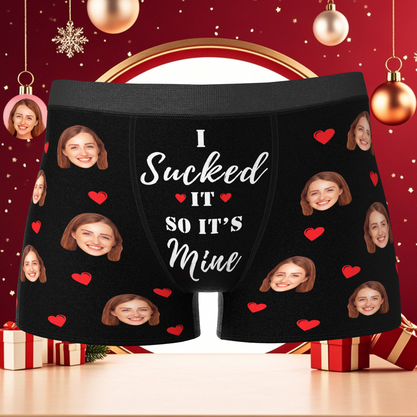 Personalized Face Boxers Custom Photo Underwear 3D Online Preview Valentine's Day Gift For Men