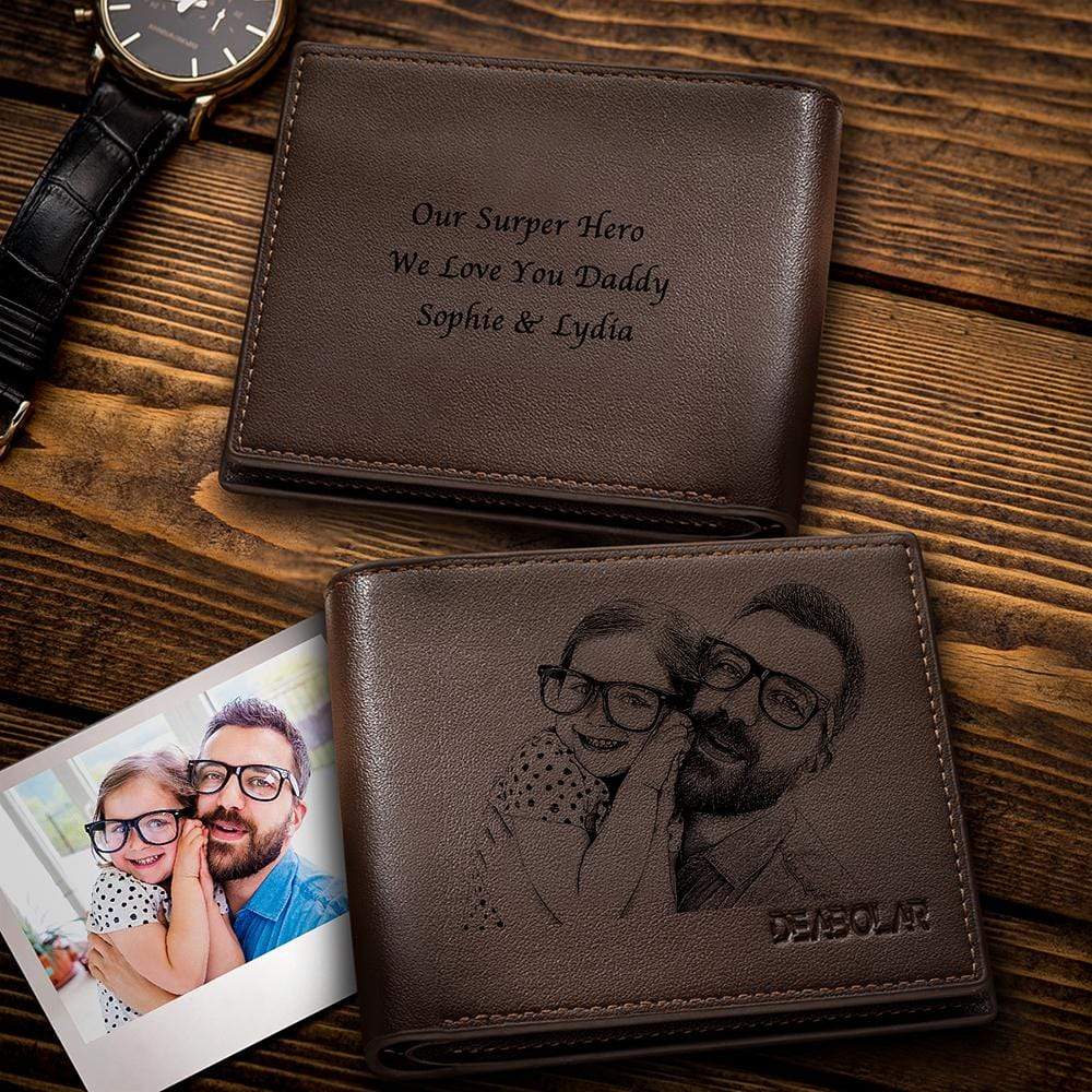 Gift For Loss of Father Custom Wallet - Brown