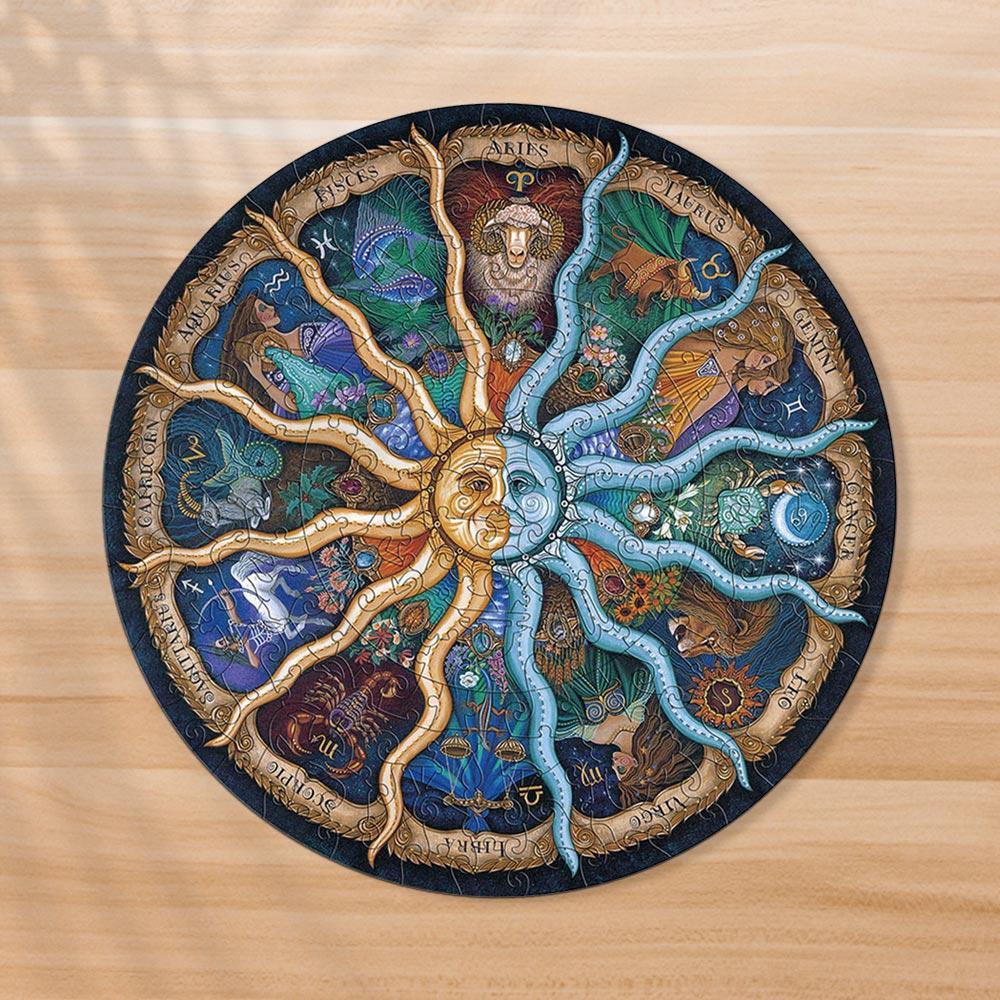 Wooden Universe Puzzle Twelve Constellations Puzzle Gifts for Adults and Kids Earth