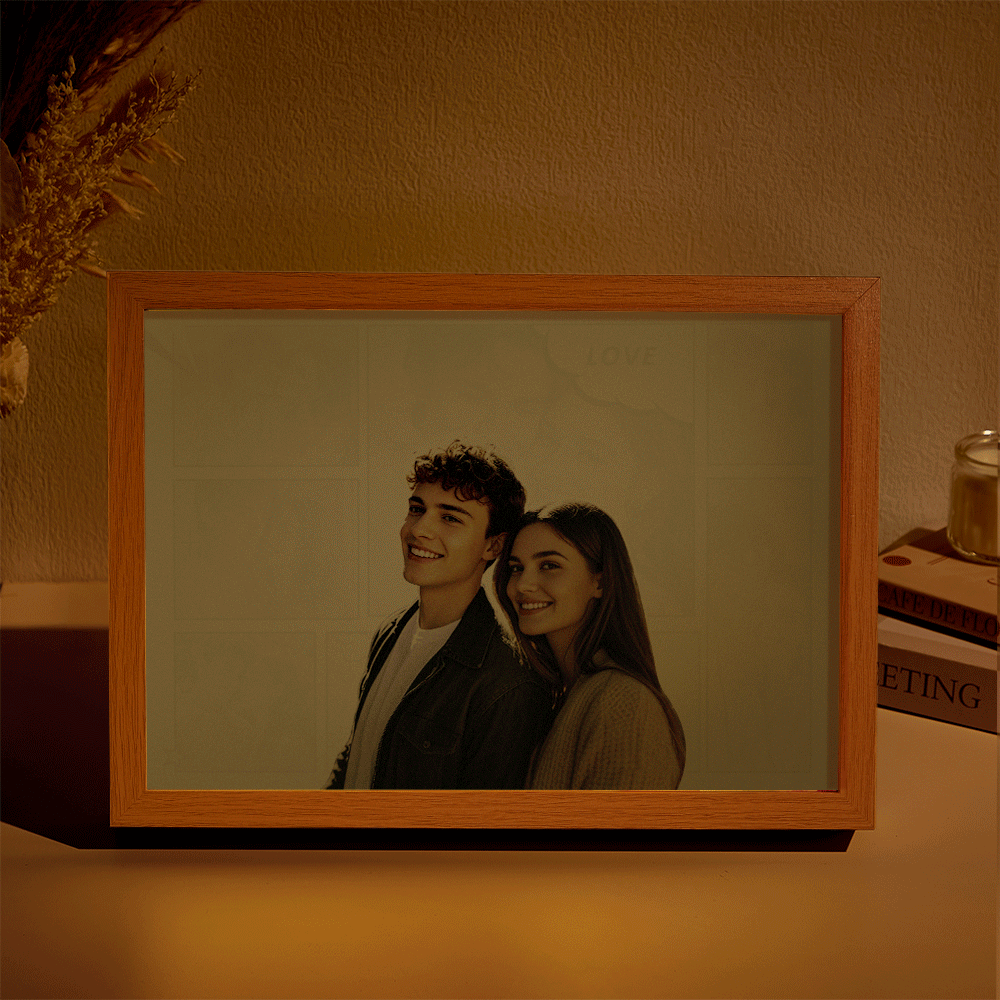 Custom Photo Light Photo Collage Love Couple Lamp Valentine's Day Gifts