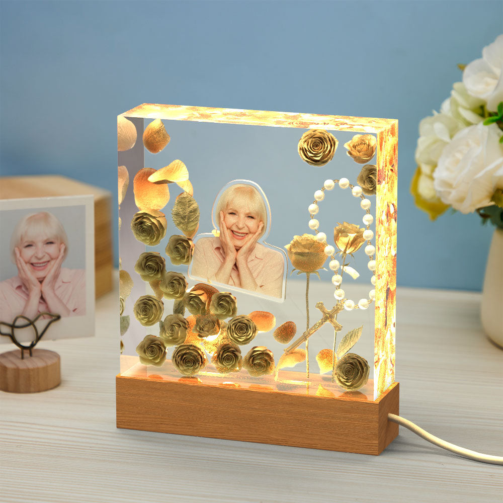 Custom Photo Night Light Square Home Memorial Gifts