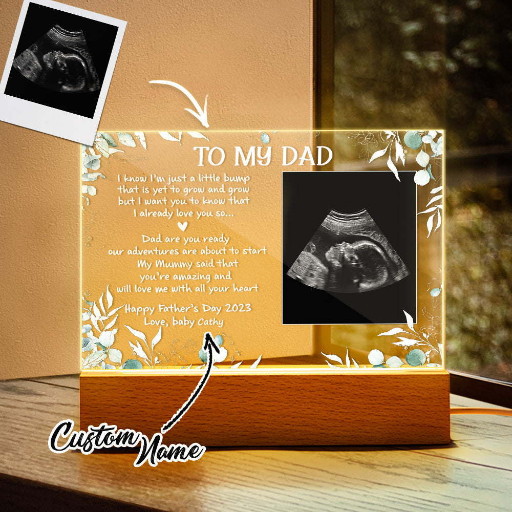 Custom Acrylic Lamp With Names Engraved Night Light Gifts for Dad