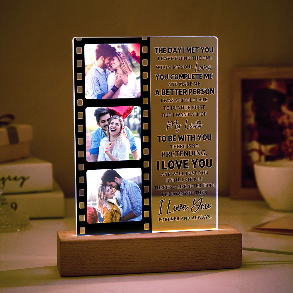 Personalized Acrylic Night Light Custom Photo Night Light Valentine's Day Romantic Gifts for Lovers