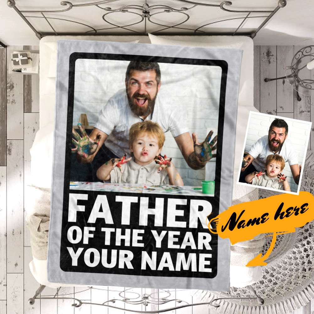 New Dad Gift Custom Photo Blanke Gift For Dad