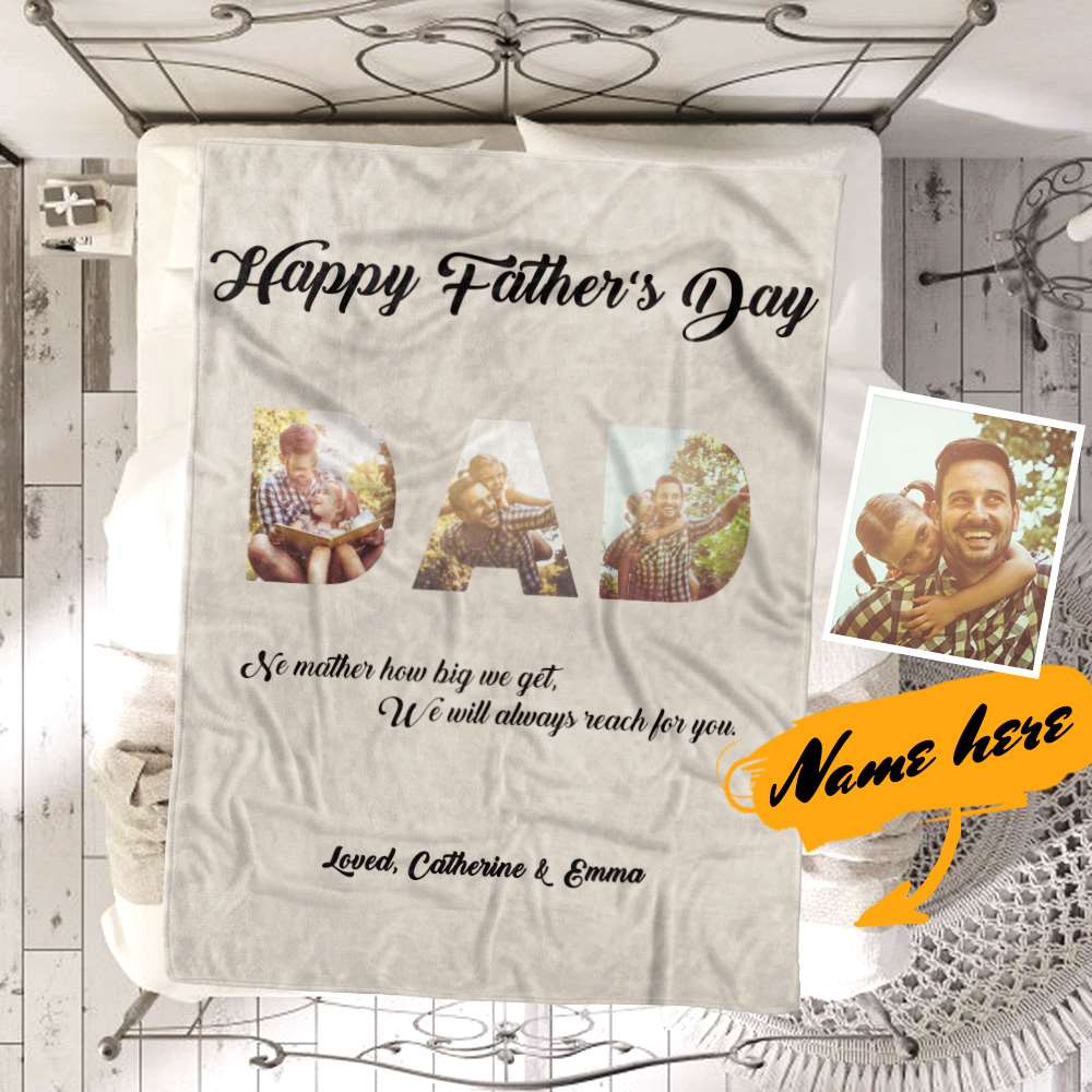 Happy Fathers Day Gifts 2022 Custom Blanket Gift