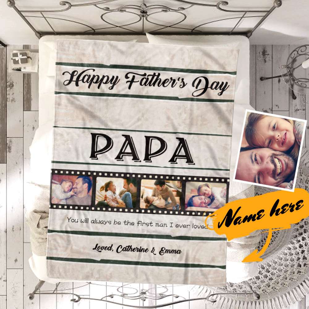 Custom Photo Blanket Fathers Day Gifts