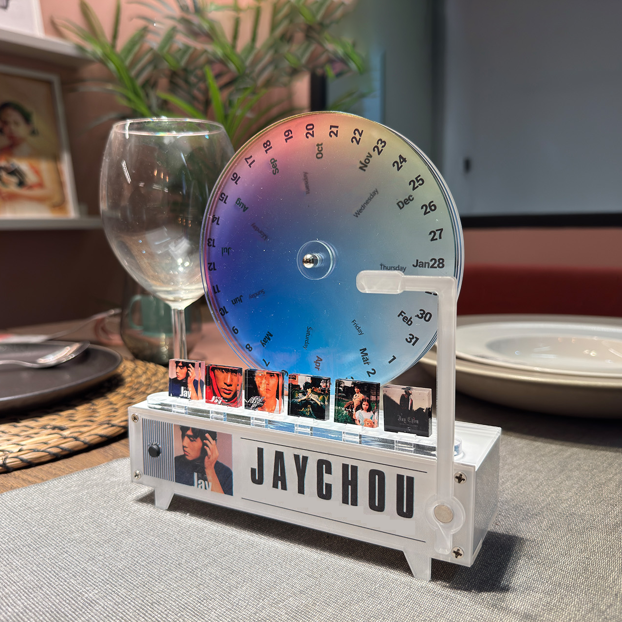 2026 Personalized Calendar Music Record Player, Custom Photo Music & Text, No Phone Needed New Year Christmas Gift for Couples