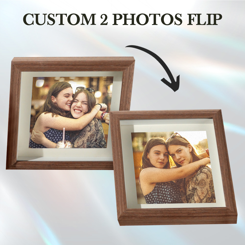 Custom Lenticular Flip Personalized Photo 2 in 1 Frame Gifts For Friends