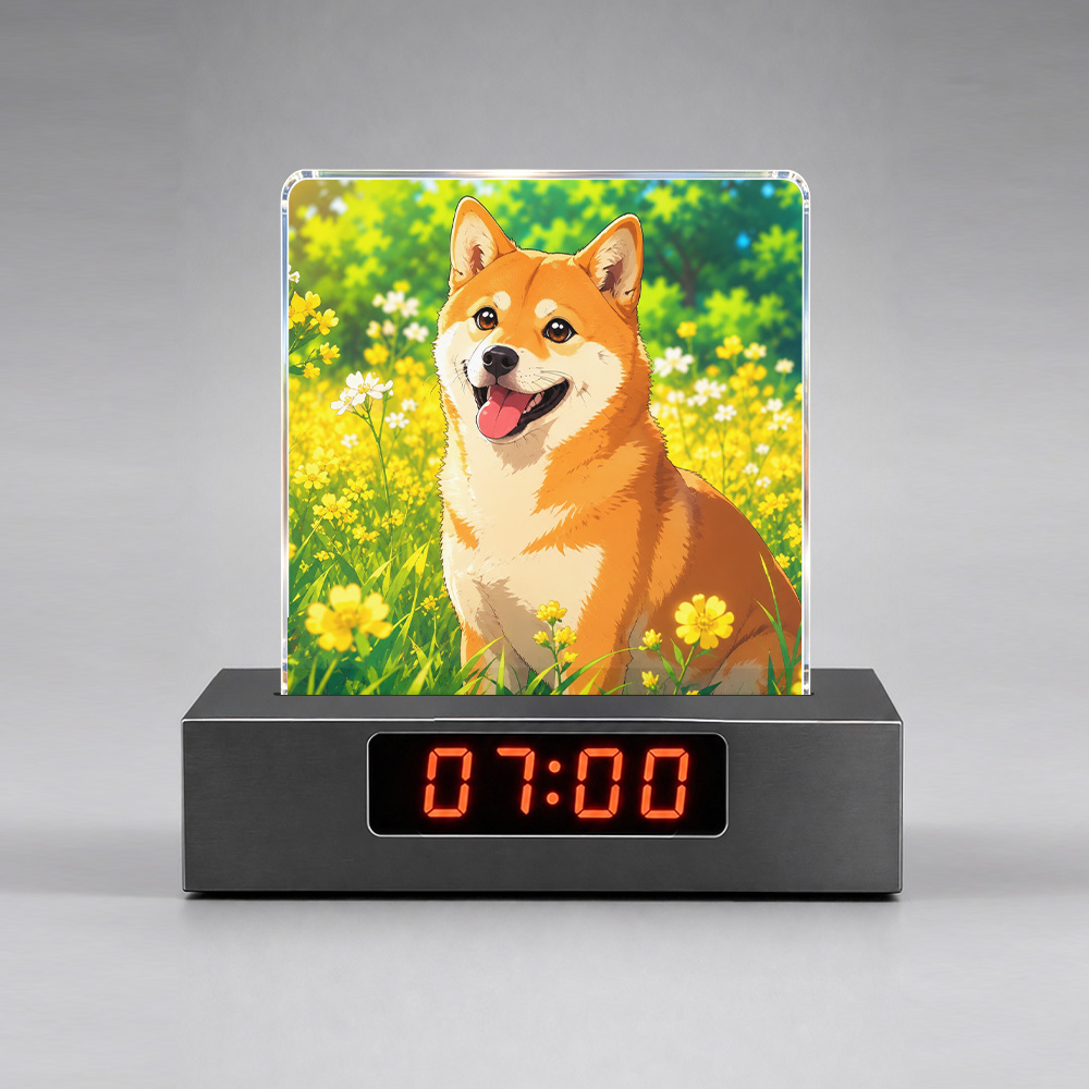 Custom Pet Themed Alarm Clock With Music Unique Vintage Gift for Pet Lovers