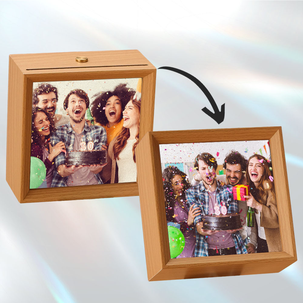 Custom Lenticular Flip Photo Lamp 2 in 1 Frame Birthday Gifts