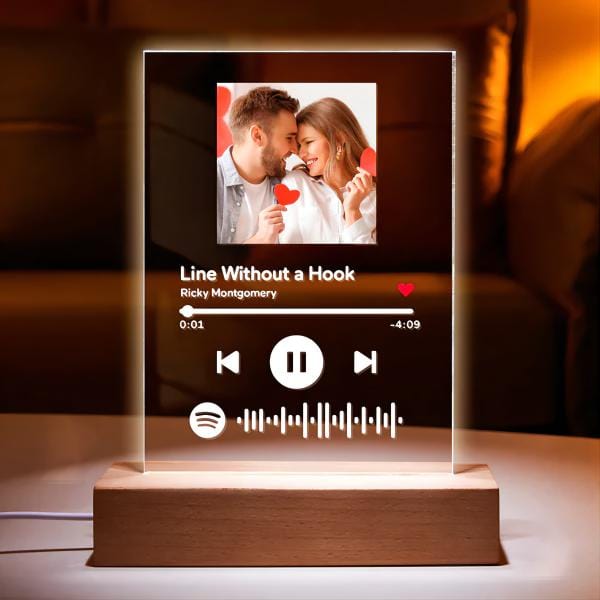 Spotify Glass Plaque Light Custom Music Plaque Song Gift Valentine's Day Gift - Giftlab