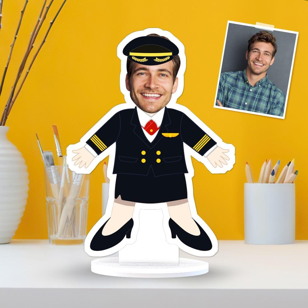 Custom MiniMe Gift Face Plaque Female Pilot Gag Gifts Christmas Gifts - Giftlab