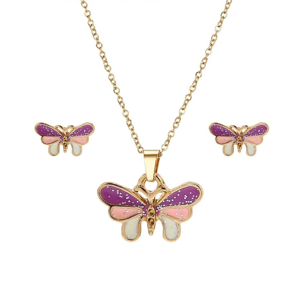 Butterfly Necklace with Earrings Valentine's Gifts for Her - Giftlab