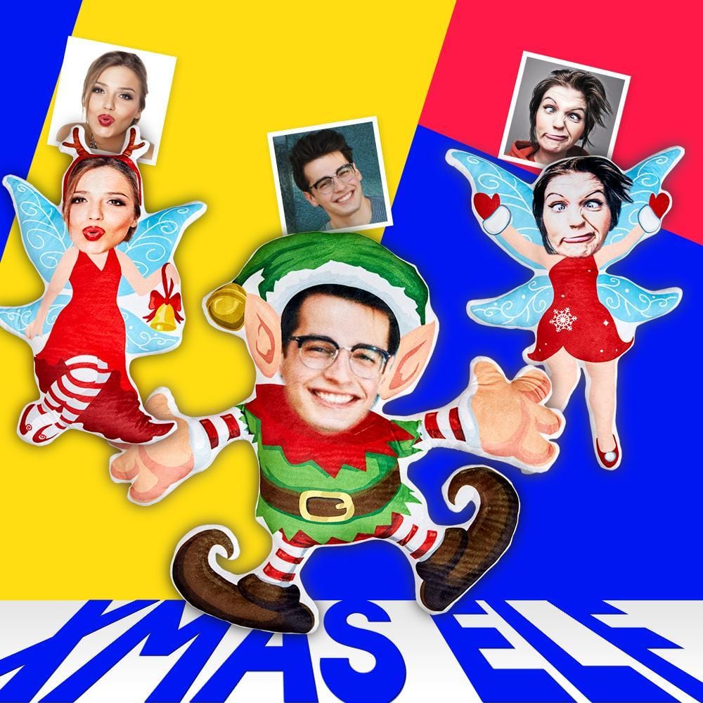 Face Pillows Custom Minime Dolls Custom Pillows Christmas Elf Christmas Angel Costume - Giftlab