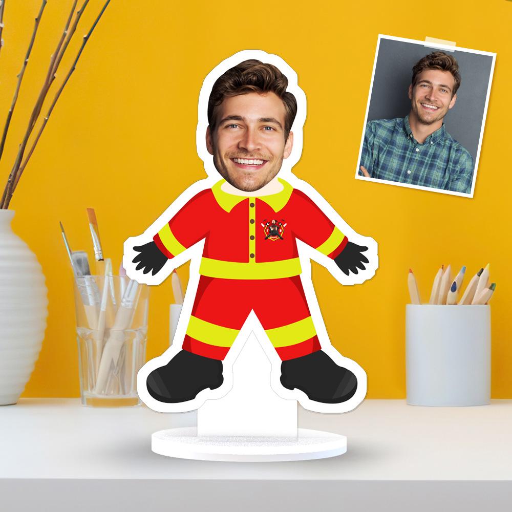Custom MiniMe Gift Face Plaque Fireman Gag Gifts Christmas Gifts - Giftlab