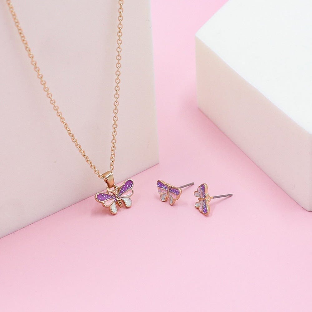 Butterfly Necklace with Earrings Valentine's Gifts for Her - Giftlab