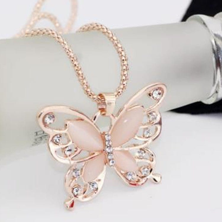 Opal Hollow Butterfly Necklace Fashion Women Necklace Valentine's Day Gifts - Giftlab