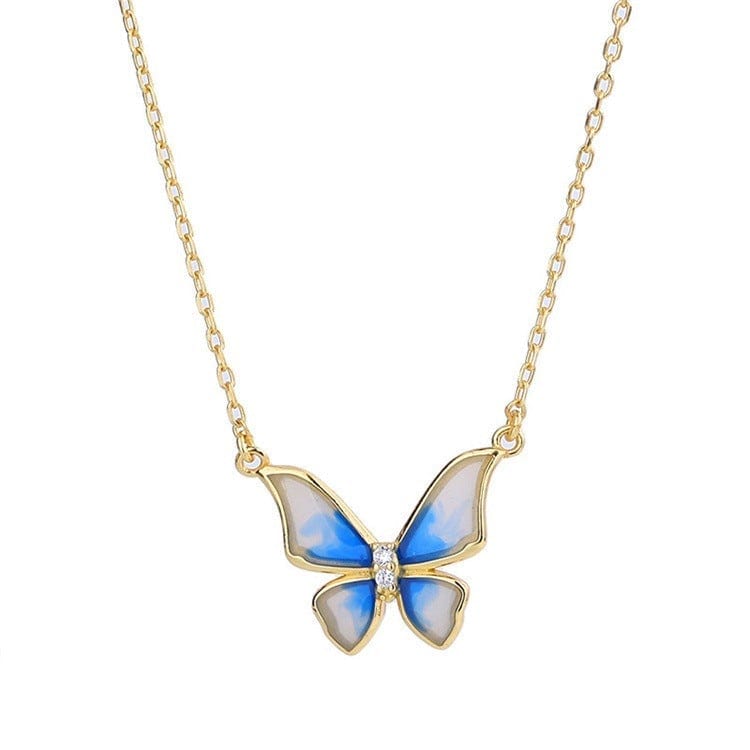 Blue Gradient Butterfly Necklace Birthday Gifts Valentine's Day Gift - Giftlab